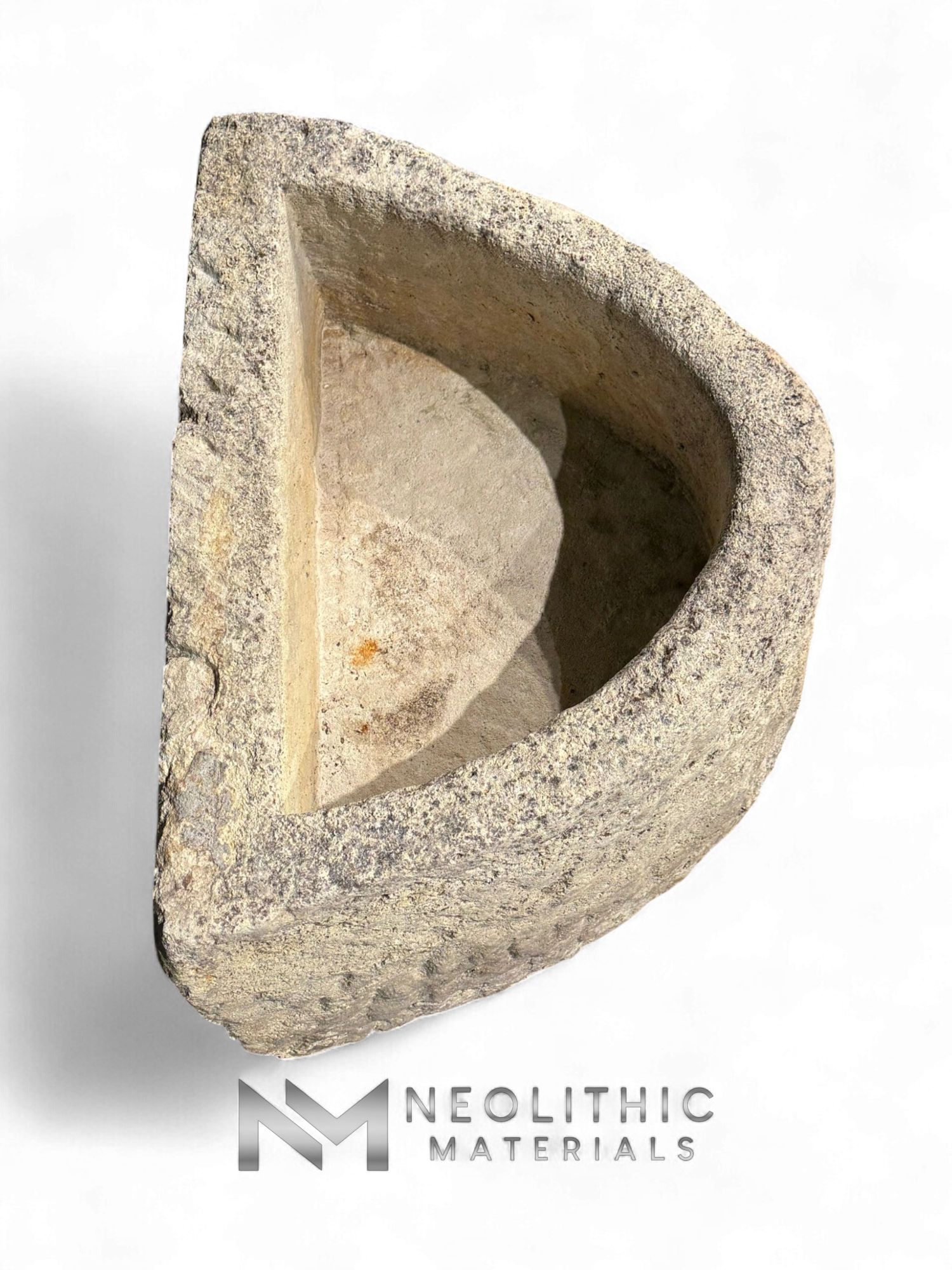 Antique French Limestone Half Moon Trough - Image 4